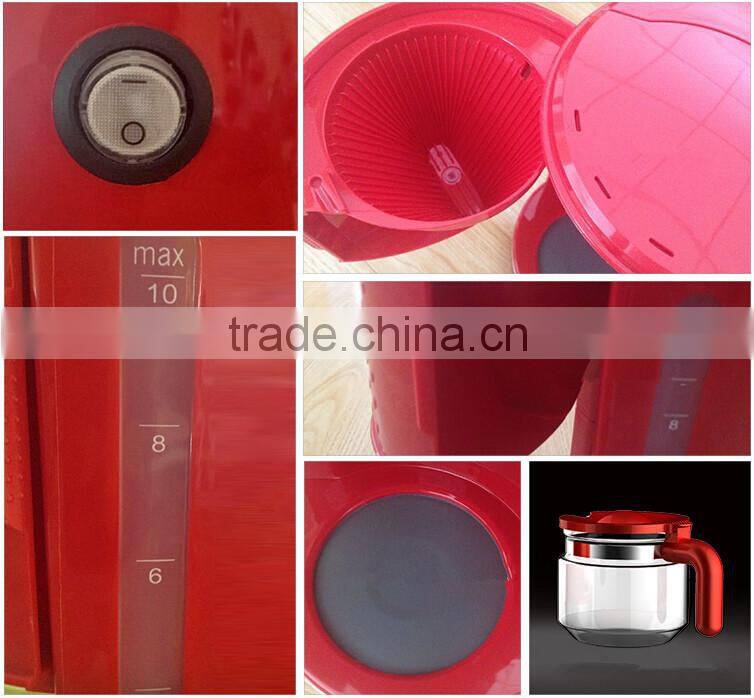 2016 new products Dot design coffee maker 1000 watts 10-12 cups coffee filter