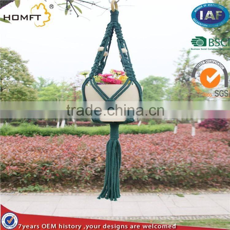 cotton copper macrame /decorative ceramic flower pot