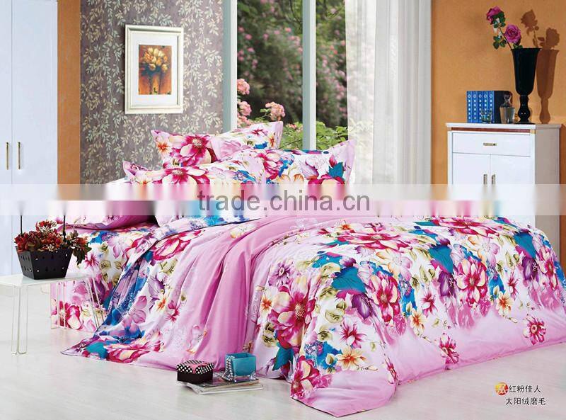 Hot sale cotton bed sheet quilt bedding sets reactive printed floral design soft and comfortable