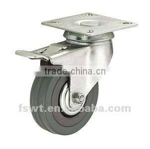 Industrial Gray PVC Stem Brake Caster