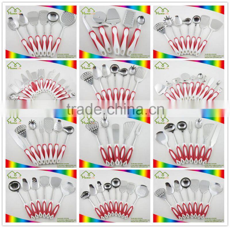 Durable Colorful kitchen tools and utensils, Westen Stainless steel Kitchen cooking tools set, china kitchen utensils