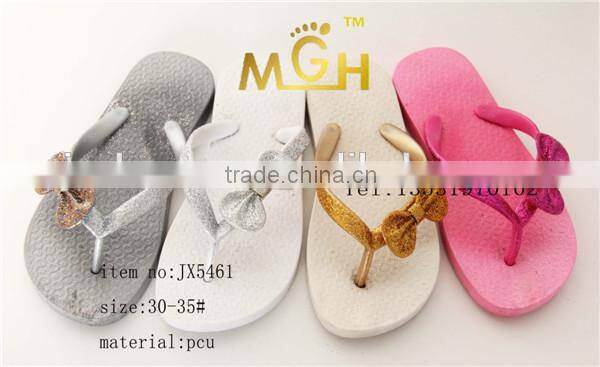 bling color butterfly decorated pcu kids slipper