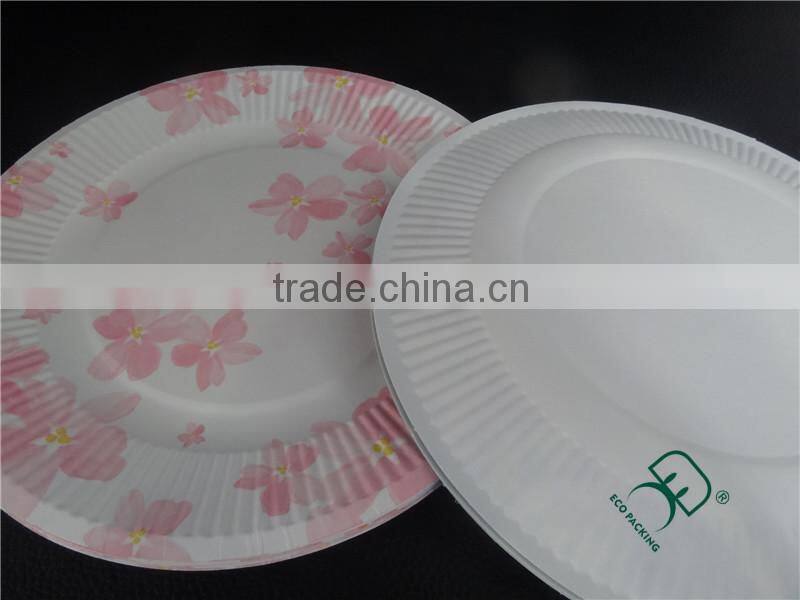 Free Sample! Disposable food grade paper plate for fast food
