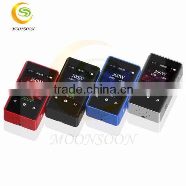 2016 the newets hells gate touch screen2*18650 external batteries 200w tc box mod vs halls gate 75w screen box mod