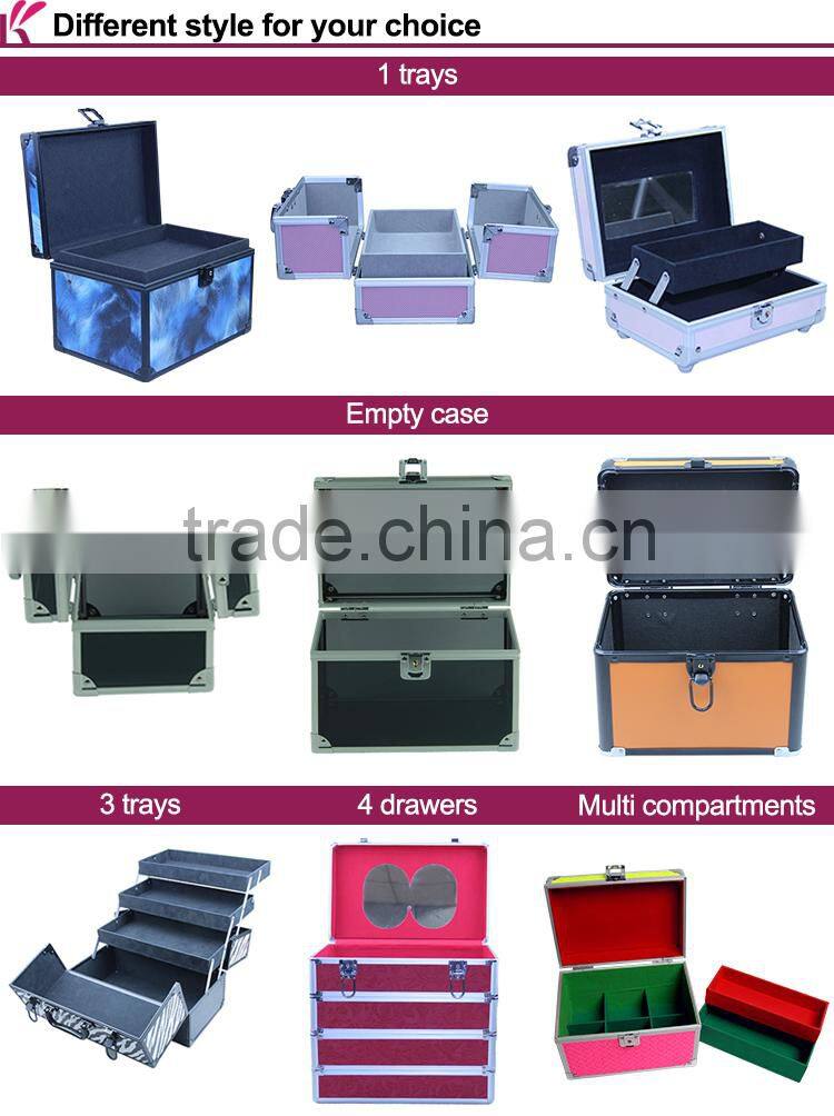 Pink Color Hard Side Aluminum Vanity Case For Travel