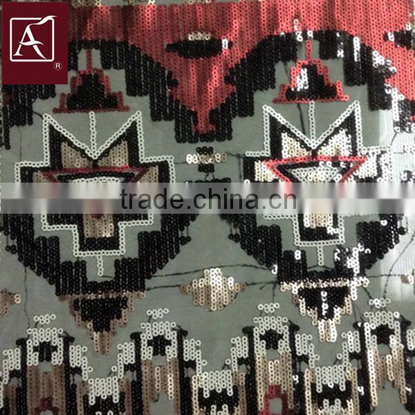4MM sequins embroidery mesh fabric for garment