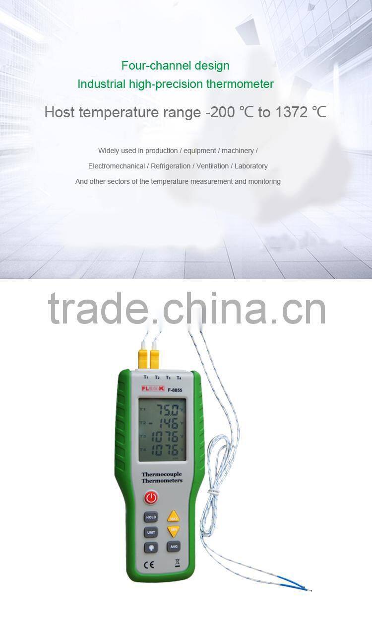 K Type Temperature Meter F-8855 Digital 4 Channel Thermocouple Thermometer
