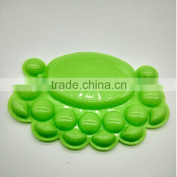 Art Craft Material Supplies Wholesale Children Watercolor Plastic Palette, Animal Foot Shaper 16 Wells Color Palette