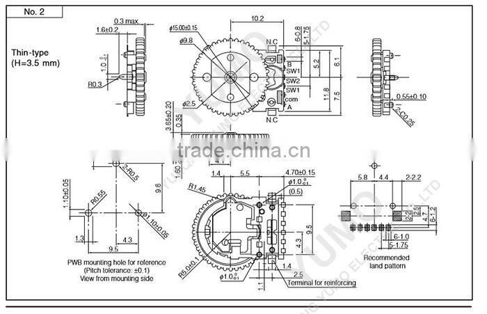 YUMO mini Roller coding rotary encoder with switch smd