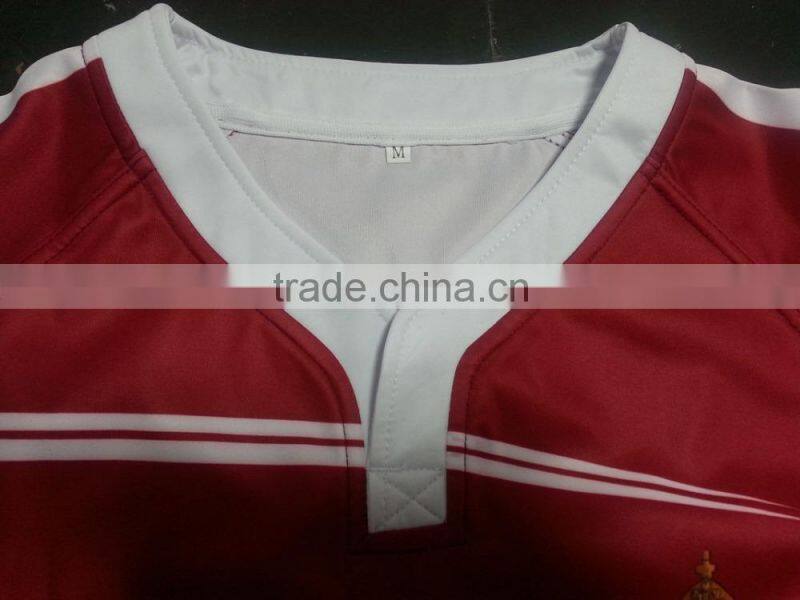 high quality rugby uniforms,100% polyester rugby wear
