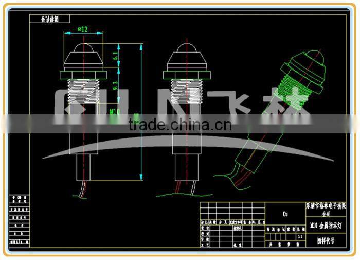 solar water heater LED indicator snap acting 10mm mini signal light