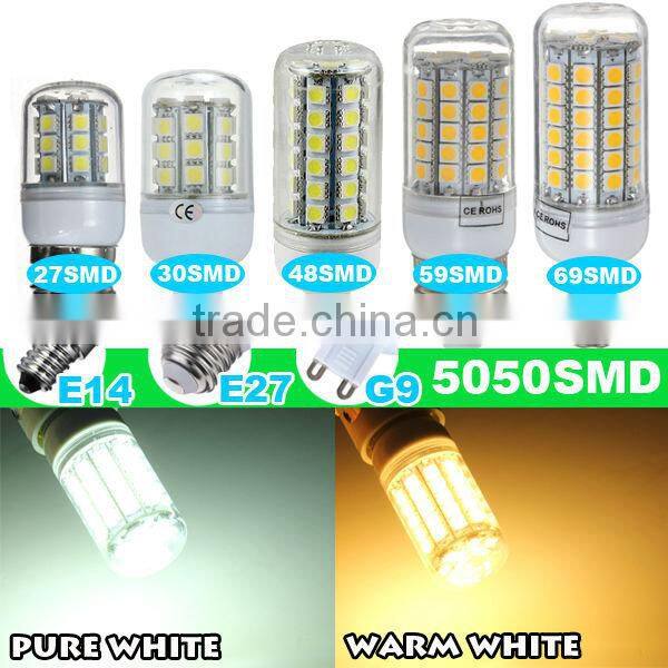 high lumen led corn light E27/E14/G9/GU10 base g9 led 8w