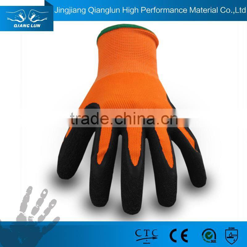 QL EN388 3123 Polyester knitted latex dipped gloves for building