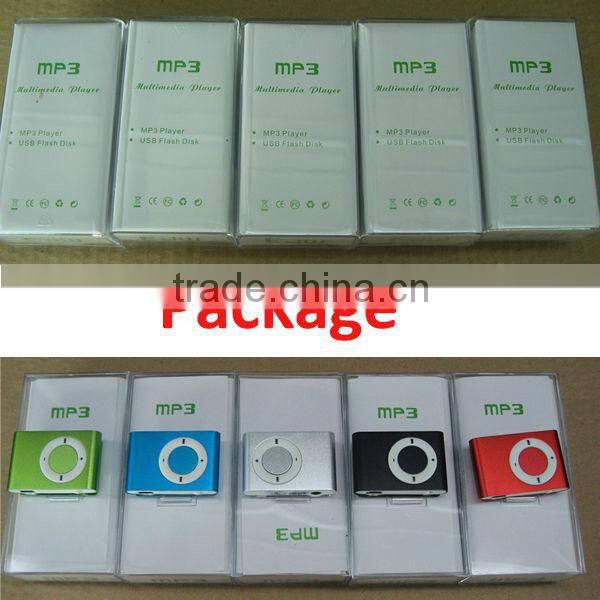 Promotion cheap hot mini clip mp3 player 4GB without screen