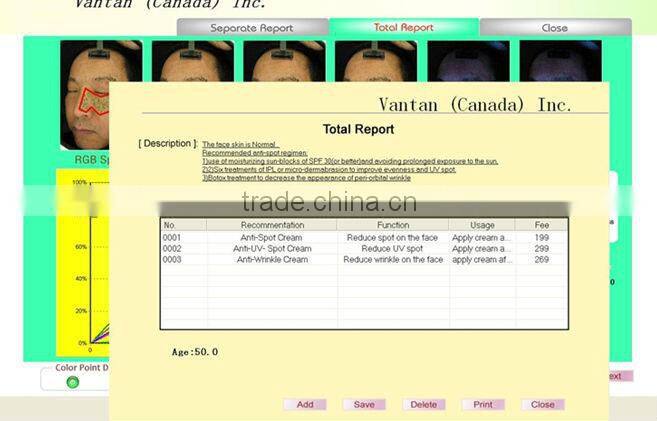 China Best Selling Bauty Machine: high performance mini skin analyzer handheld skin analyzer with CE