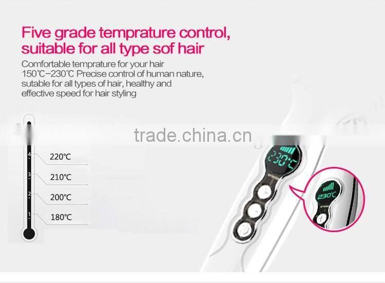 Five grade temprature control hair straightening brush professional