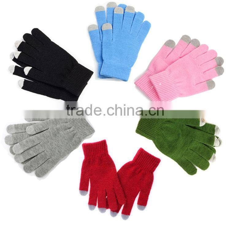 2014 Winter Unisex Men Women Magic Touch Screen Gloves Stretchy Soft Warm Winter Wool Gloves Mittens For Smartphone Mobile Phone