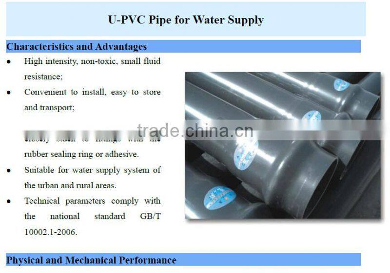 DAYU HIGH QUALITY PVC Pipe for Water Supply