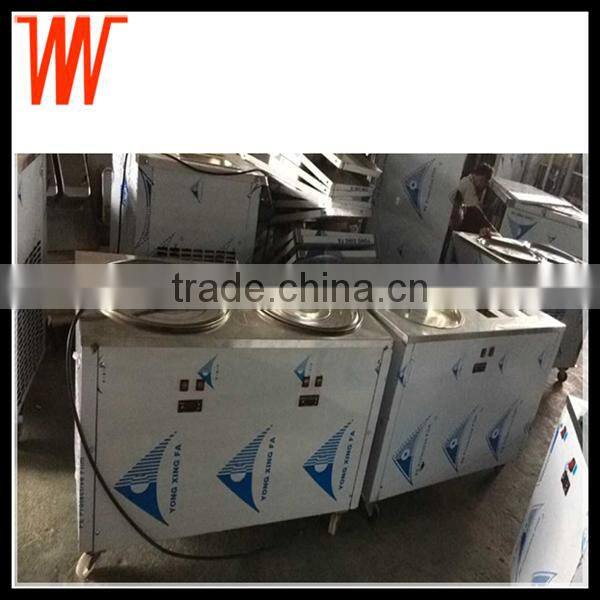 hot sale double pan and ten tanks fried ice cream rolled machine