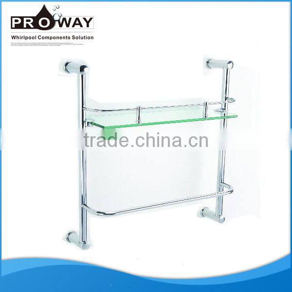 Aluminum base glass corner shelves for shower glass bar shelf