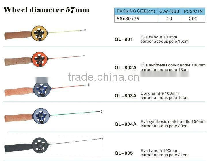 Cork handle 100mm carbonaceous pole 14cm ice fishing rod