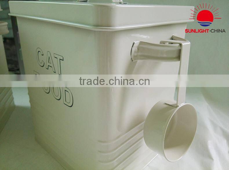 metal dog food bucket pet food bin food container laundry bin with scoop