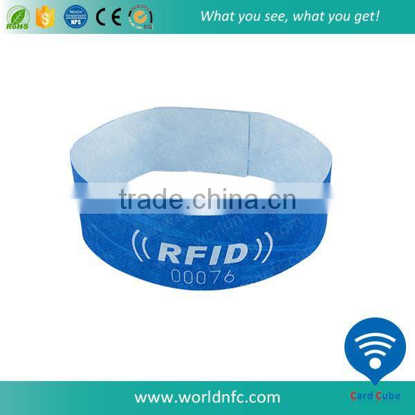 13.56MHz One Time Use Paper RFID Wristband for Baby/Children/Hospital