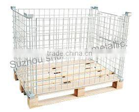 Heavy duty wire mesh storage cage for warehouse