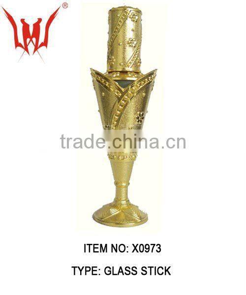 Golden luxury glass perfume bottle