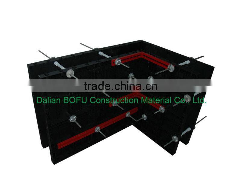 Chinese plastic modular formwork system for column and slab construction and building