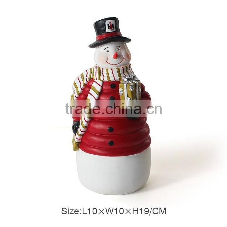 Polyresin Cute Snowman Customized Christmas Glass Snow Water Ball Decoration Resin Unique Shape Snowman Snow Globe
