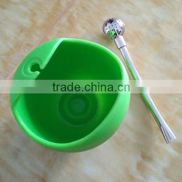 hot selling tea cup Silicone yerba mate gourd with Bombilla Combo