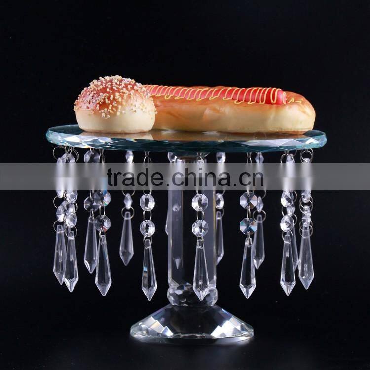 Newest selling trendy style pretty crystal cake stand wholesale