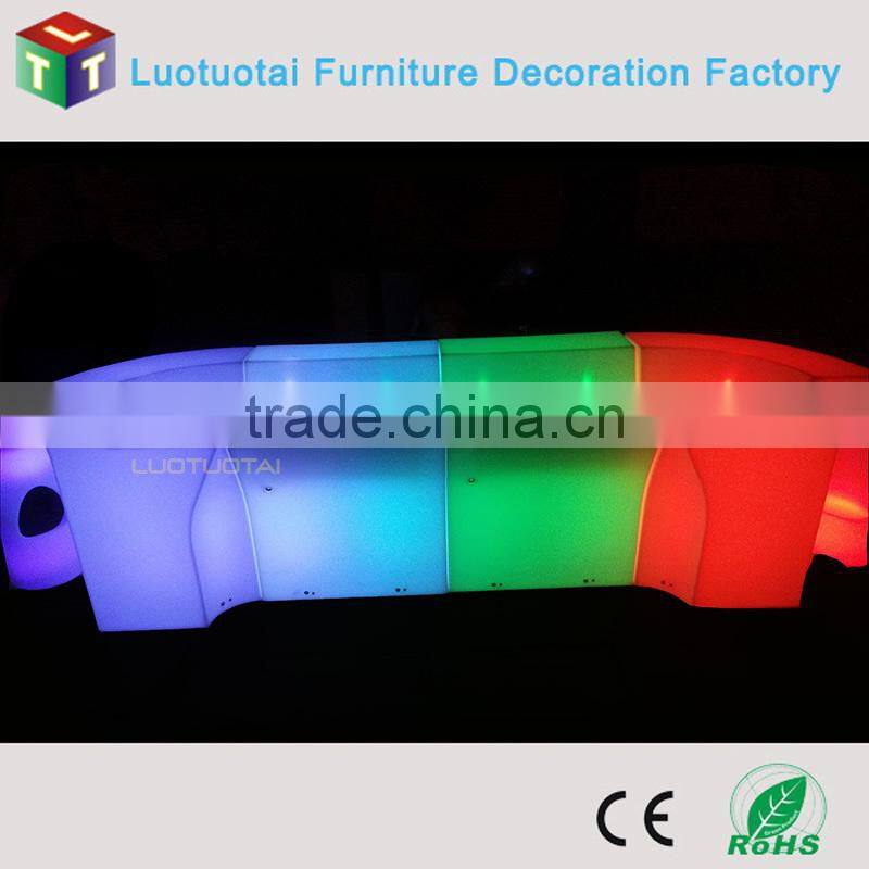 PE plastic/remote control/RGBW glow bar furniture/event nightclub LED Bar Counter