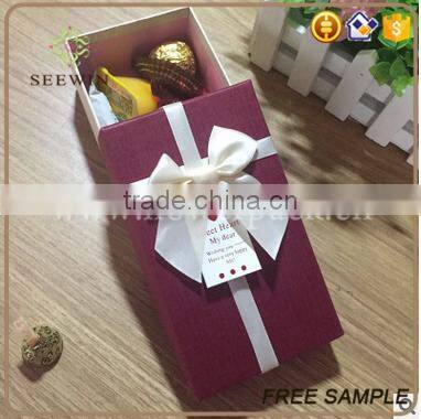 rectangular wedding sweet box with decorative bowknot