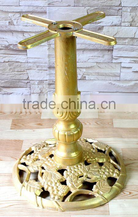 Golden hollow cast iron bar table base grape circular chassis platform support LQ-G908