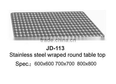 stainless steel wraped square table top for indoor and outdoor