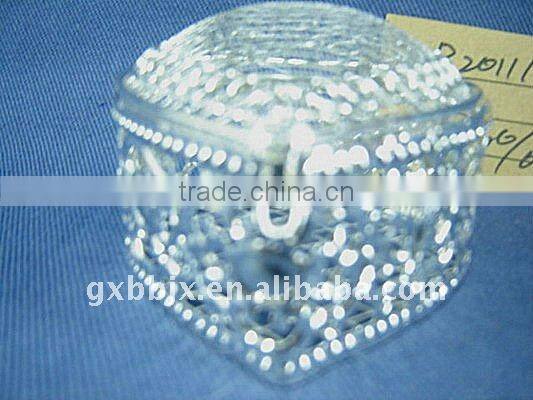 Heart shaped silver wire bussiness gift box