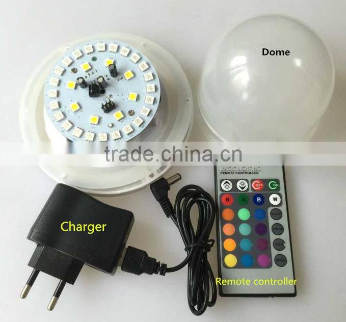 Powerful Rechargeable battery powered RGBW wireless remote control led base light