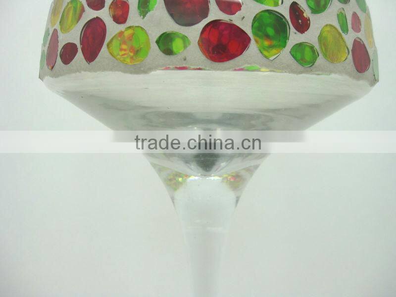 Personalized Lamp Shape Multi-colored Mosaic Unique Handmade Cheap Wholesale Glass Vase