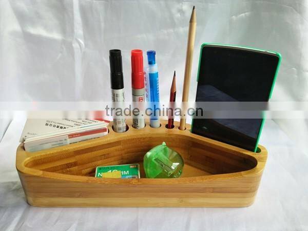 Cute design fashion bamboo table pen holder