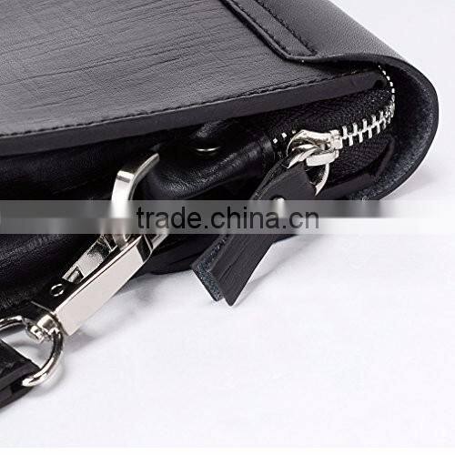 Mens Genuine Leather Big Clutch Bags Wristlet Handbag Organizer Wallet Business Checkbook High Capacity Soft Zipper Wallets