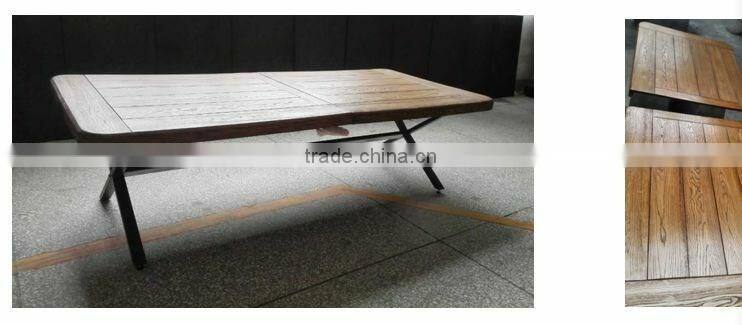 Fiberglass clay wooden look outdoor garden furniture set