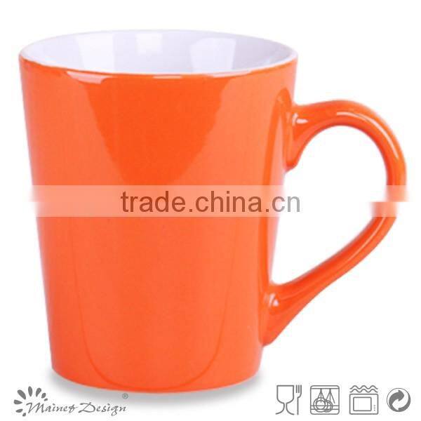 ceramic milk mug two tone glossy coffee mug