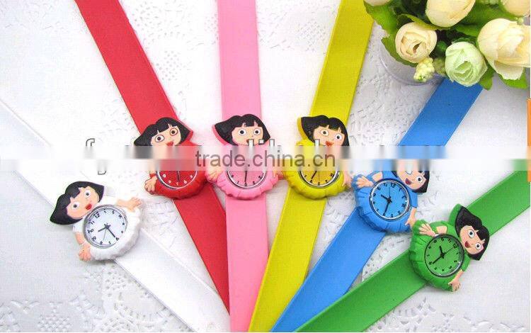 Children watch silicone slap watch cartoon on watch face cheap silicone watch