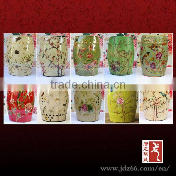 Newest Design for Ceramic Porcelain customized glazed stool