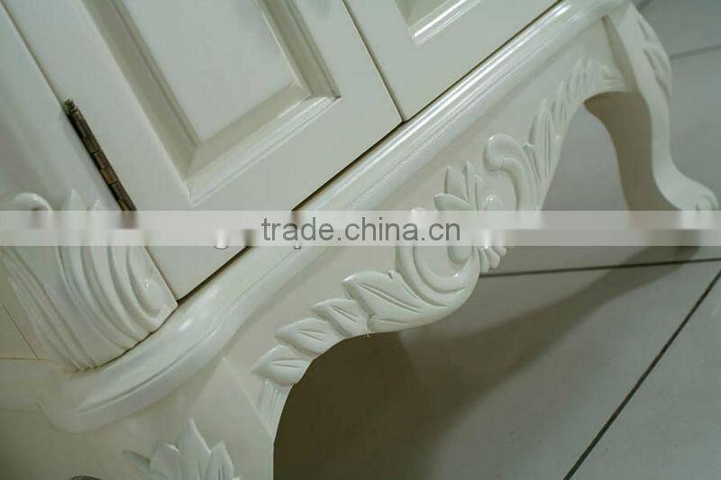 French New Style Bath Cabinetry,White Color Bathroom Vanities,Antique Bathroom Cabinets(BF08-4081)