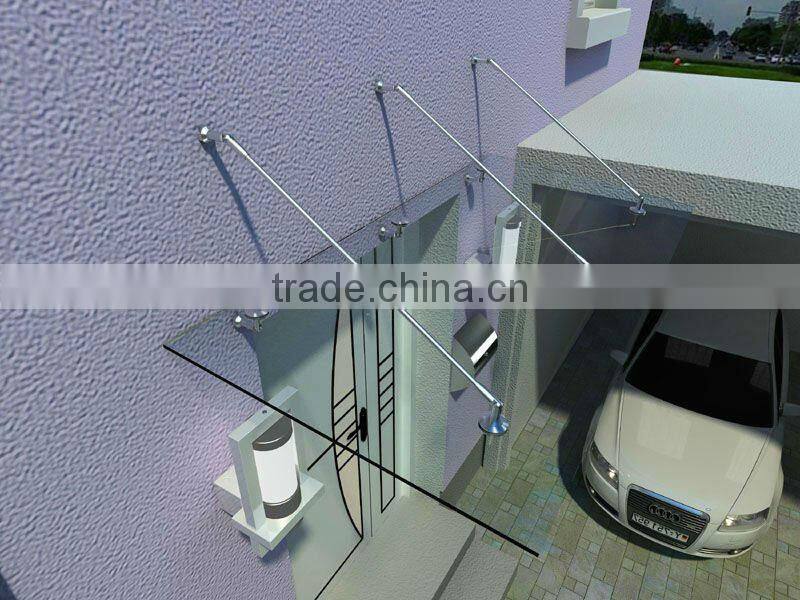 High Quality Stainless Steel Glass Canopy Fittings / Rain Shelter Systems/carport awnings