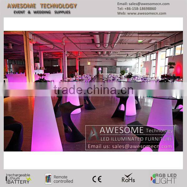 luminous led glass bar table, club table