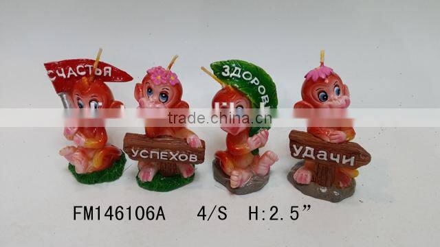 high quality lovely monkey shape candle wholesale for 2016 new year gift